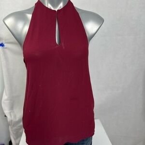 Naked Zebra sleeveless burgundy top